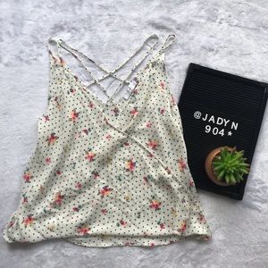 Lush Polka Dot Floral Tank Top